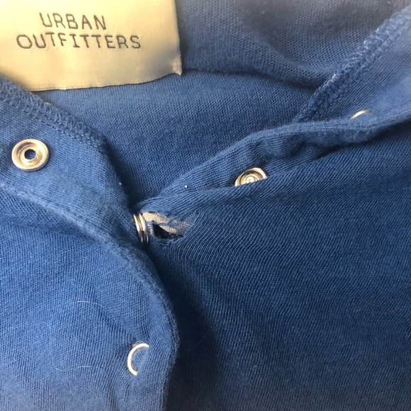 Blue and white stripped collard rugby crop top - Picture 3 of 3